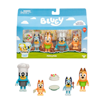 Bluey S13 Lets Play Chef Figure 4pk Pavlova