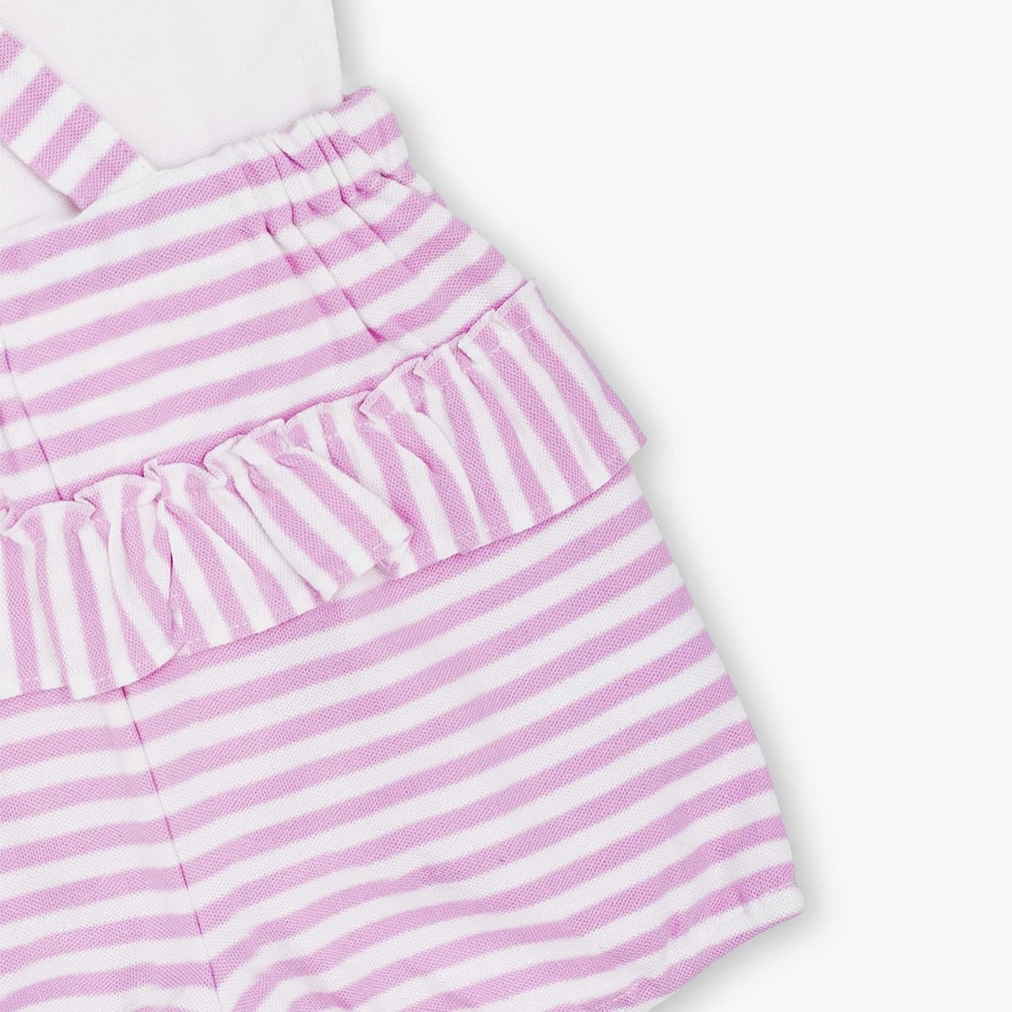 MOON 100% Cotton Collar Top and Dungaree 12-18M Pink - Pink Stripes