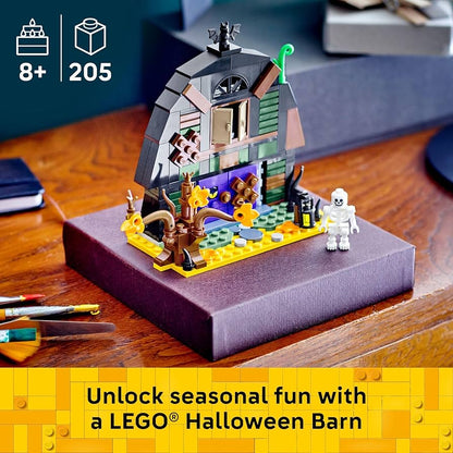 LEGO Iconic Halloween Barn Building Toy with Skeleton