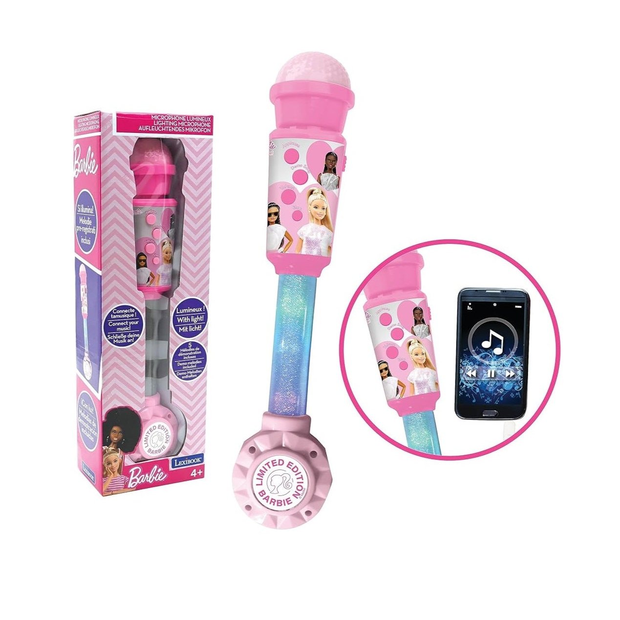 lexibook - barbie lighting microphone w/speaker (aux-in)