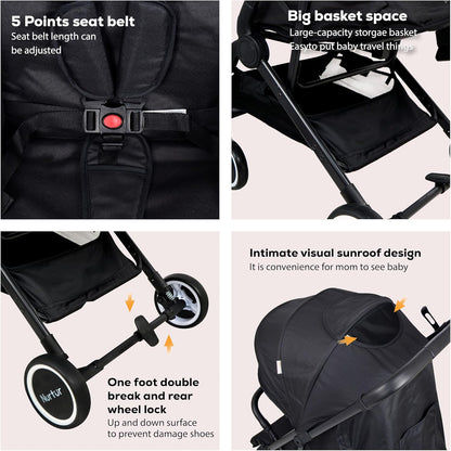 Nurtur Bravo Baby/Kids Travel Stroller - Black