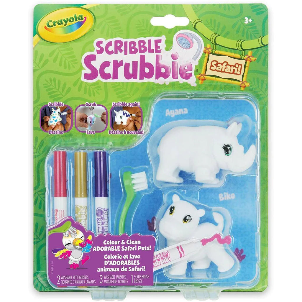 Crayola 2 ct. Scribble Scrubbie Safari, Pack 2 (Rhino/Hippo)