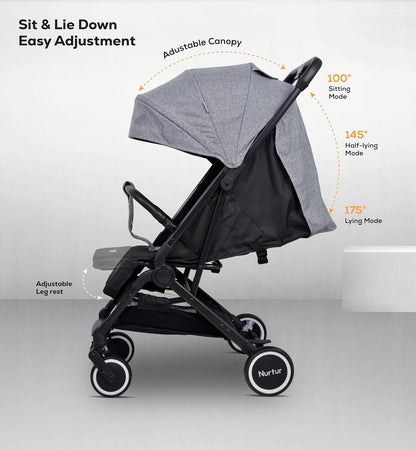 Nurtur Bravo Baby/Kids Travel Stroller - Grey