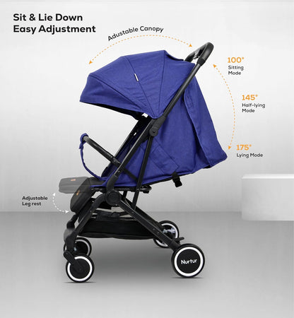 Nurtur Bravo Baby/Kids Travel Stroller - Denim Blue