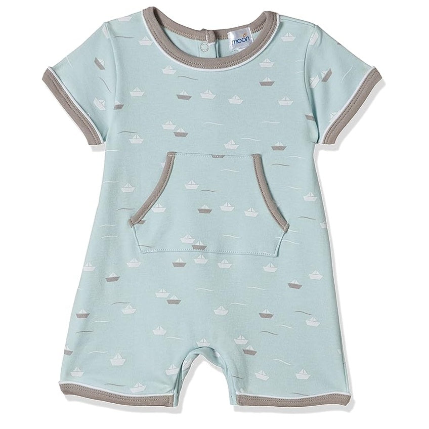MOON 100% Cotton Romper 0-3M Teal - Little Boat