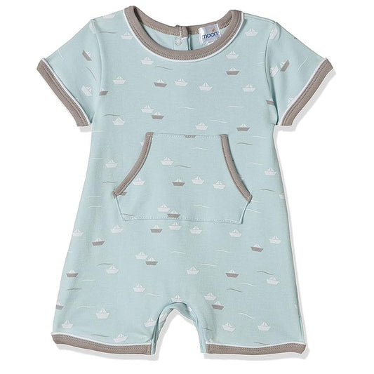 MOON 100% Cotton Romper 0-3M Teal - Little Boat