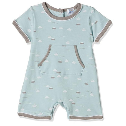 MOON 100% Cotton Romper 6-9M Teal - Little Boat