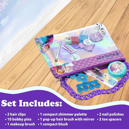 Townley Girl Disney Frozen Cosmetic Chain Bag - 22 Pieces
