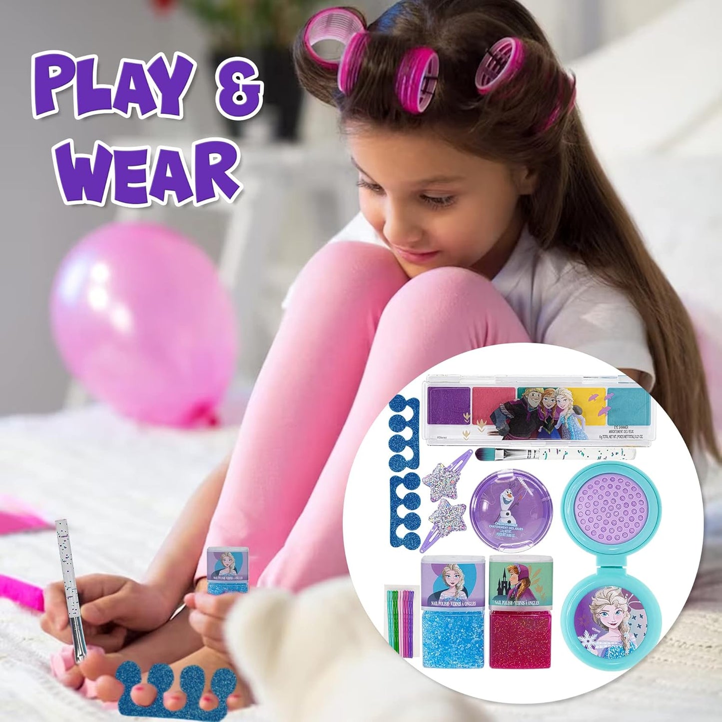 Townley Girl Disney Frozen Cosmetic Chain Bag - 22 Pieces