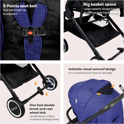 Nurtur Bravo Baby/Kids Travel Stroller - Denim Blue