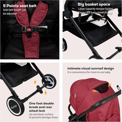 Nurtur Bravo Baby/Kids Travel Stroller - Red