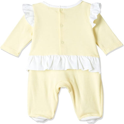 MOON 100% Cotton Sleepsuit 0-1M Yellow - Lemon Hearts