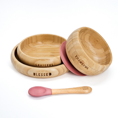 Once Upon a Dua - My First Breakfast Set (4pc Bamboo Set) - Rose Pink