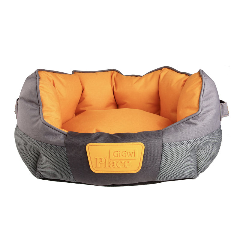 Gigwi Place Soft Bed Canvas Medium Grey & Orange