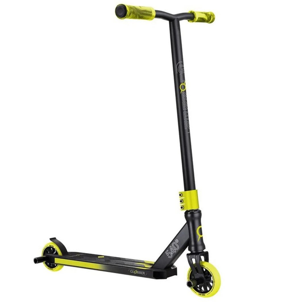 Globber - GS 540 Stunt Scooter for 8+ Yrs, Yellow/Black, 65.5x51.5x81.9cm Deck, NECO Headset & Metal Core Wheels