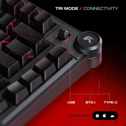 Cybeart Nighthawk 75 - The Batman - TKL Tri-Mode Wireless RGB Gaming Keyboard