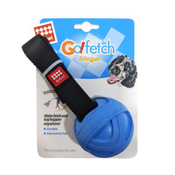 Gigwi Go Fetch Slinger Blue Ball Dog Toy