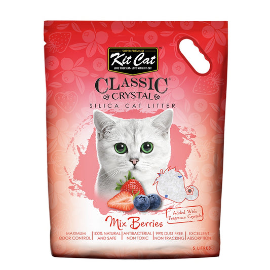 Kit Cat Classic Crystal Silica Cat Litter Mix Berries 5L