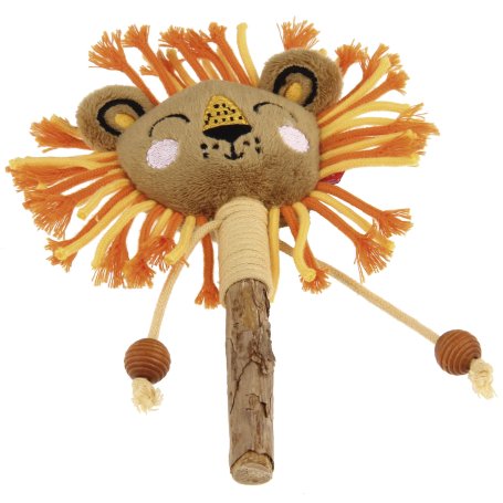 Gigwi Toy Lion Catch & Scratch Eco Line With Slivervine Leaves And Stick