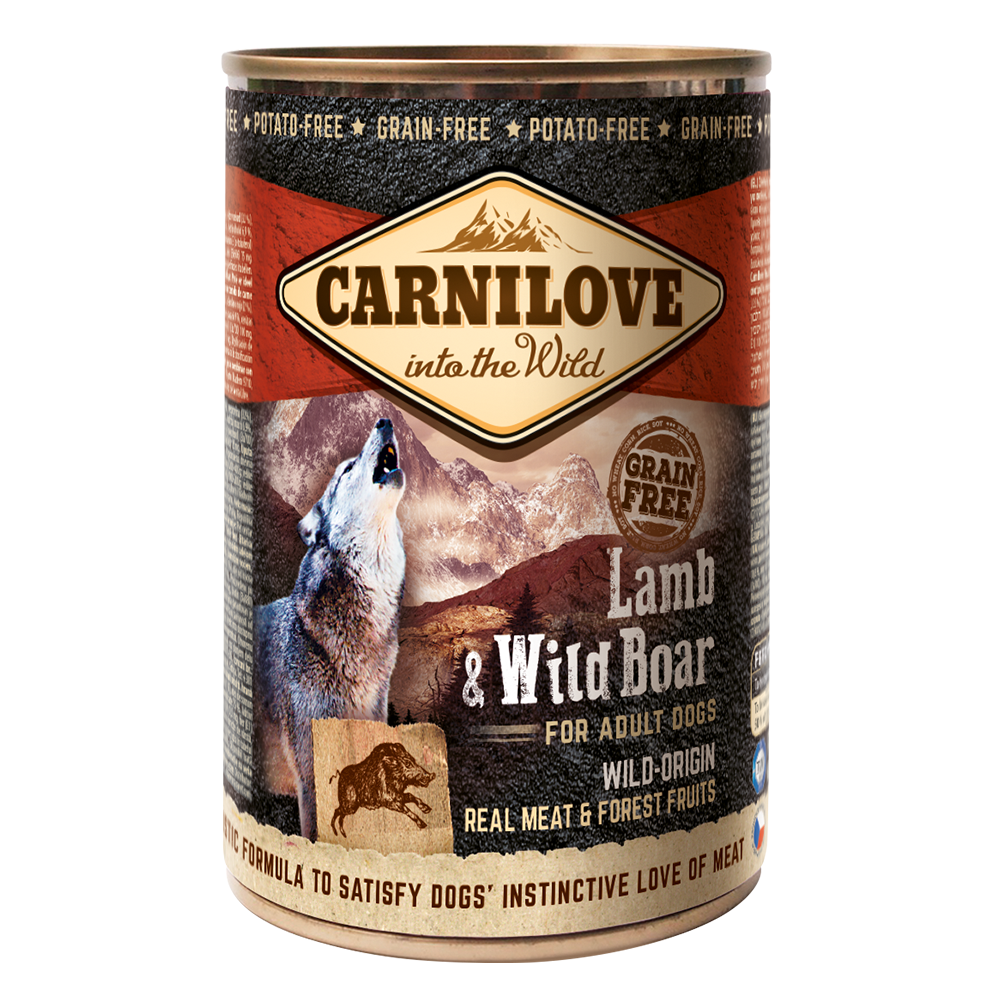 Carnilove Lamb & Wild Boar for Adult Dogs Wet Food Cans 400gm