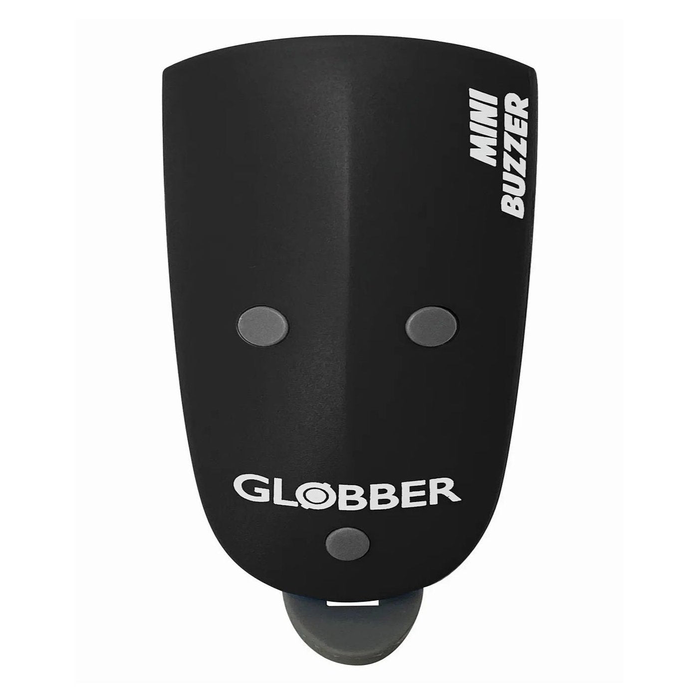 Globber - Mini Buzzer - 5+ Yrs, Black LED Lamp & Horn for Bike/Scooter, 15 Sounds, 3 Light Modes, Easy Attach Silicone Strap