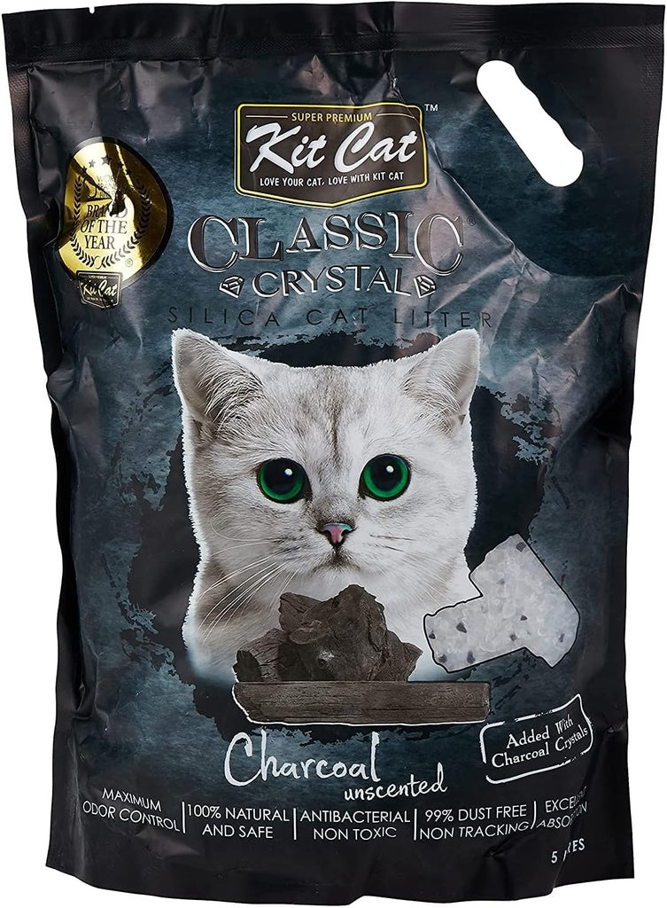 Kitcat Classic Crystal Silica Cat Litter Charcoal Black 5L