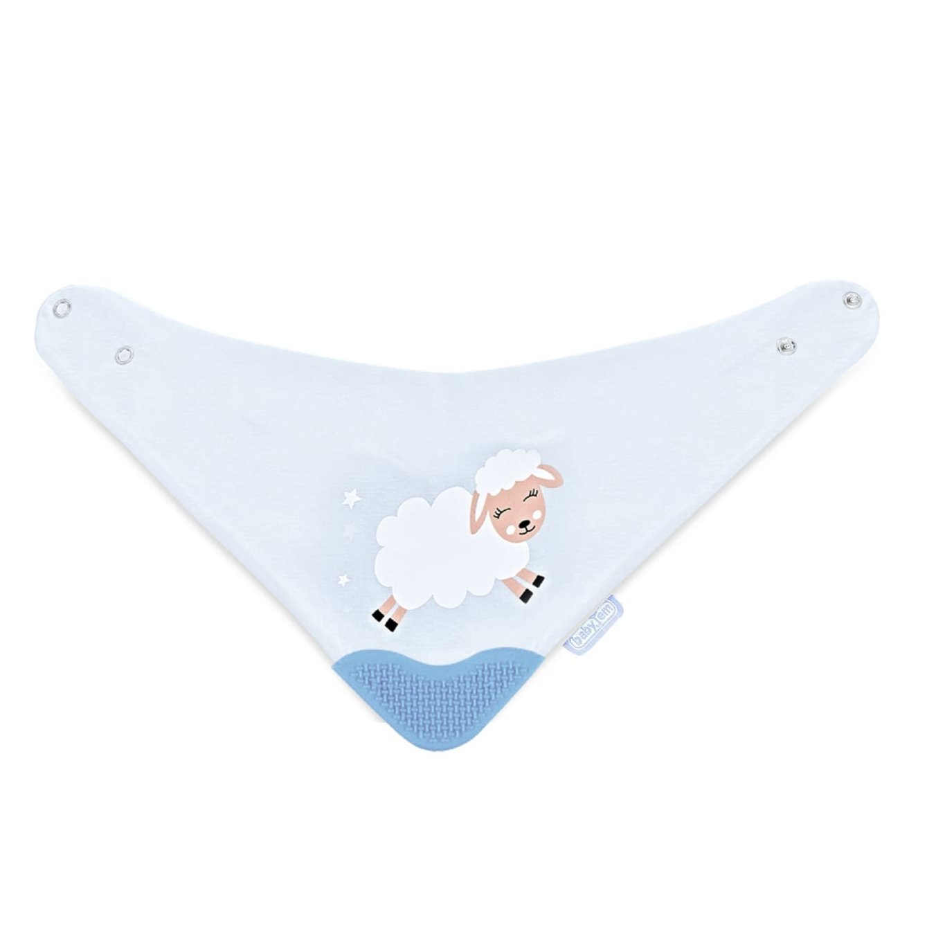 Babyjem - Triangle Bib with Teether -  0+ Months -  Blue