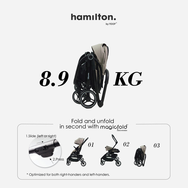 Hamilton by Yoop T1 Buggy – Lightweight Stroller - Khaki