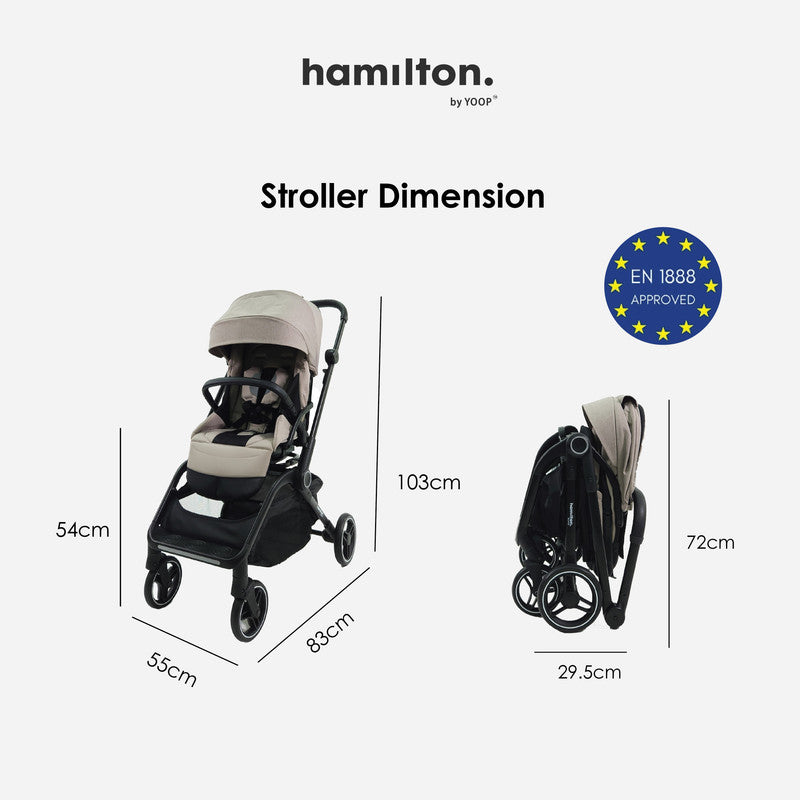 Hamilton by Yoop T1 Buggy – Lightweight Stroller - Khaki