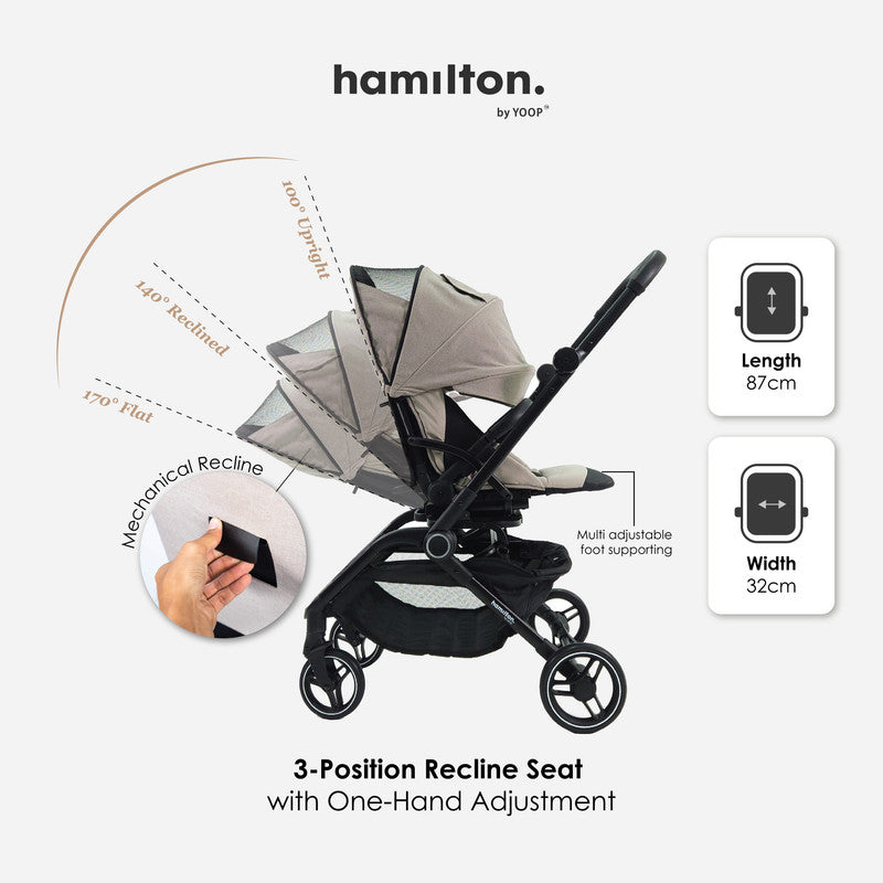 Hamilton by Yoop T1 Buggy – Lightweight Stroller - Khaki