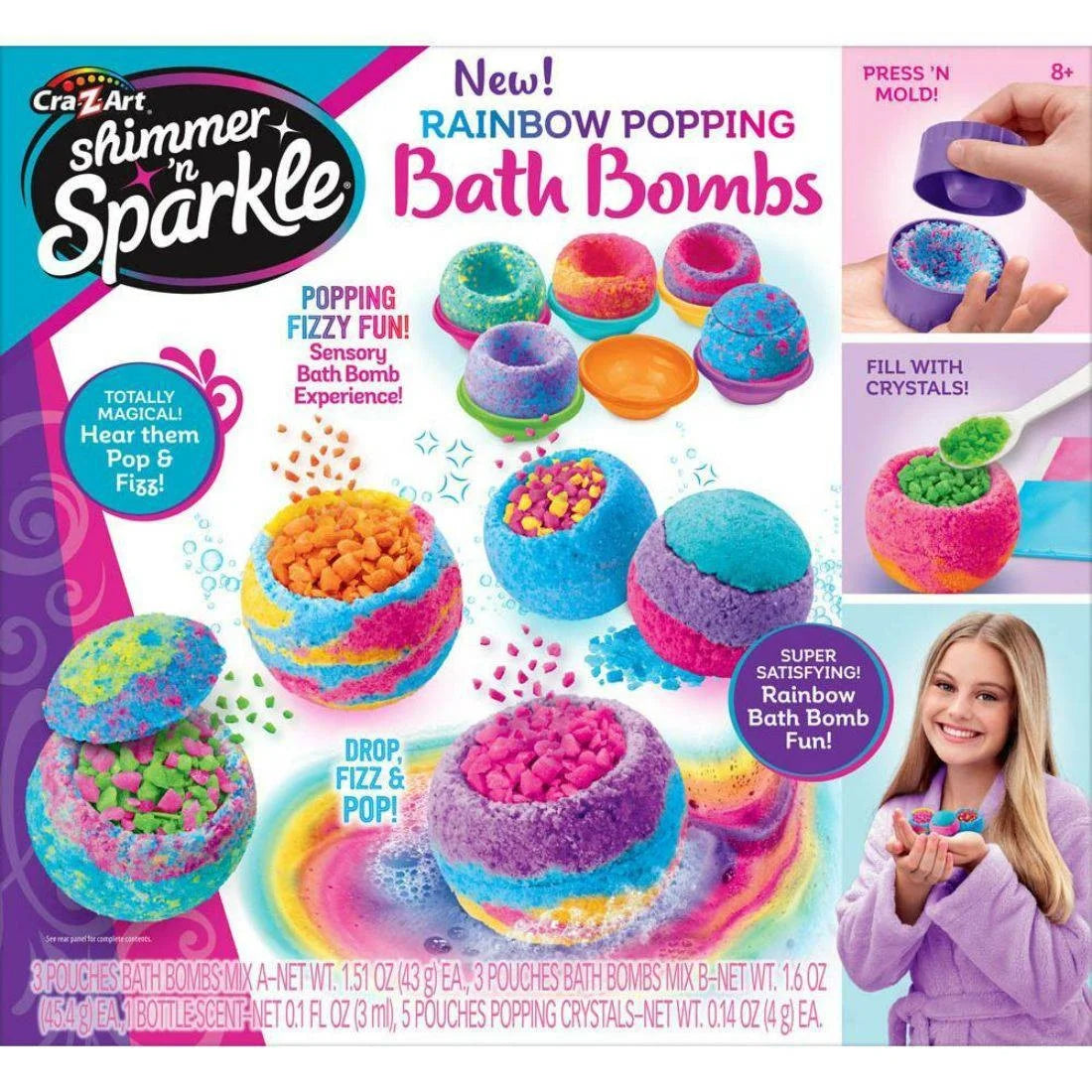 Shimmer N Sparkle Rainbow Popping Bath Bombs (SNS-17345)