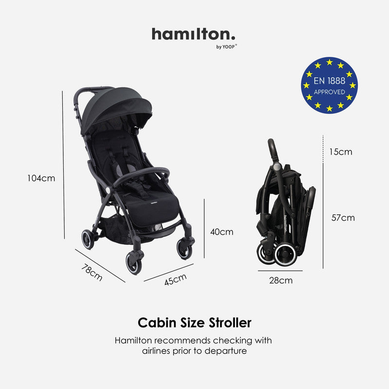 Hamilton by Yoop - Everyday Stroller - Autofold System - Black