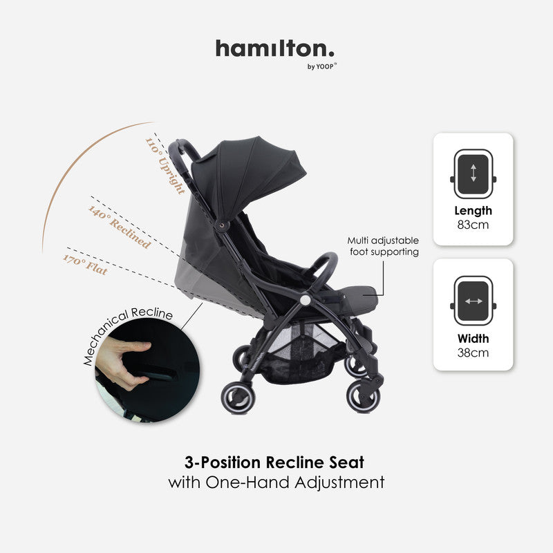 Hamilton by Yoop - Everyday Stroller - Autofold System - Black