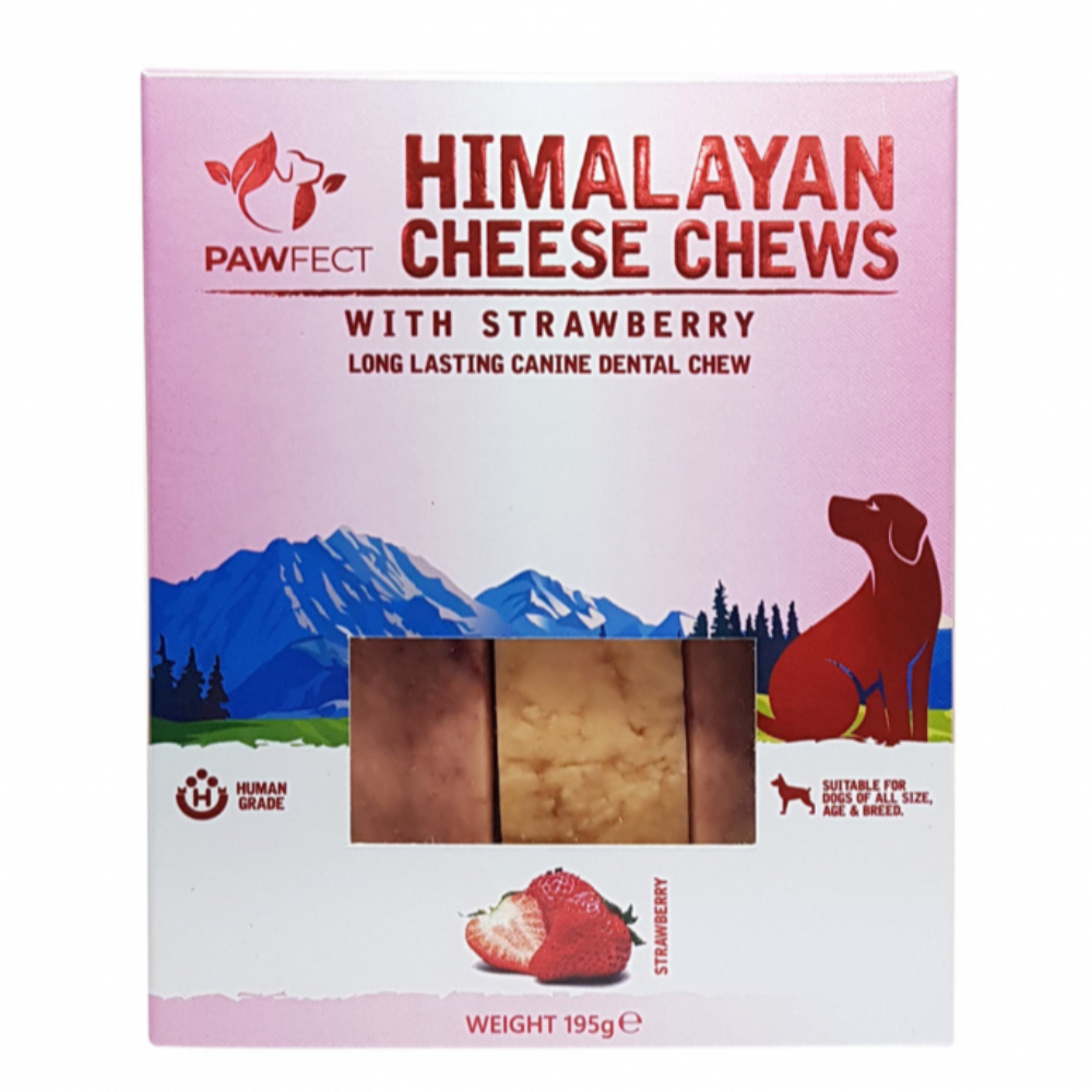 Pawfect Himalayan Cheese Chew Bar with Strawberry 3x65gm