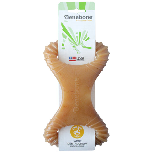 Benebone Dental Dog Chew Toy for Aggressive Chewers Chicken Flavor Large