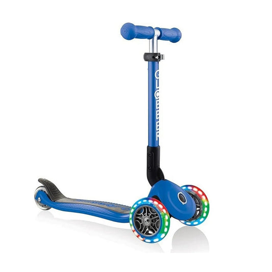 Globber - Foldable Scooter with Lights, Alloy Steel Material - Blue