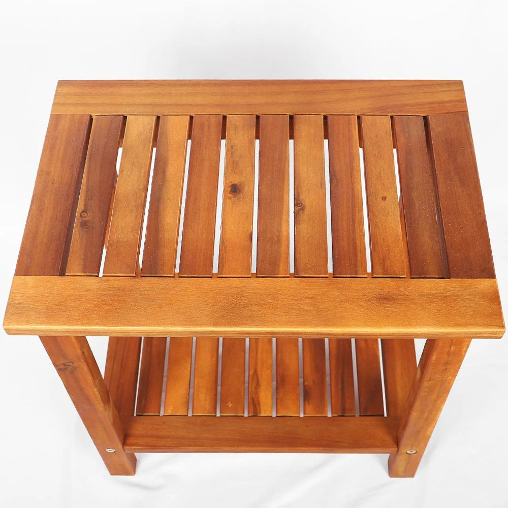 Solid Acacia Wood Table Bamboo Stool