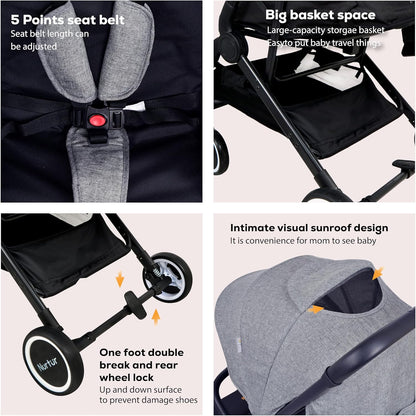 Nurtur Bravo Baby/Kids Travel Stroller - Grey