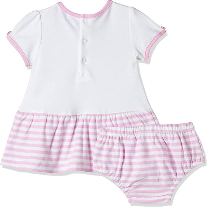 MOON 100% Cotton Dress & Panties 6-9M Pink - Pink Stripes