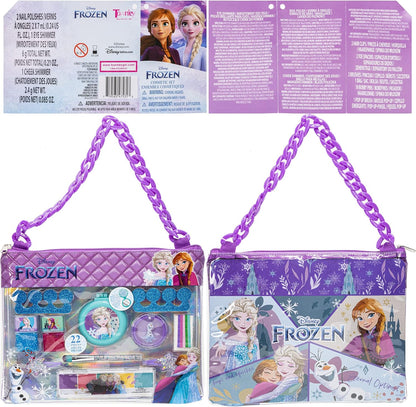 Townley Girl Disney Frozen Cosmetic Chain Bag - 22 Pieces