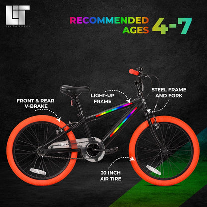 Lit UFO 20" Black Bicycle