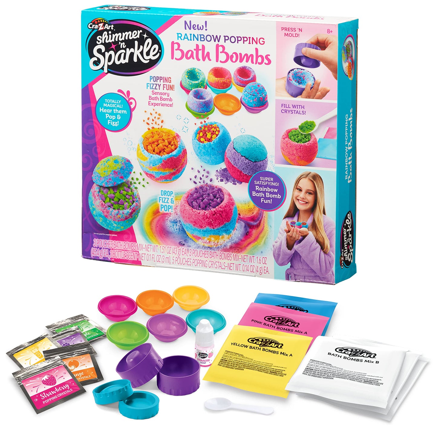 Shimmer N Sparkle Rainbow Popping Bath Bombs (SNS-17345)