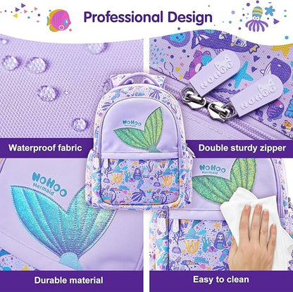 Nohoo - 16" Mermaid School Backpack - Purple