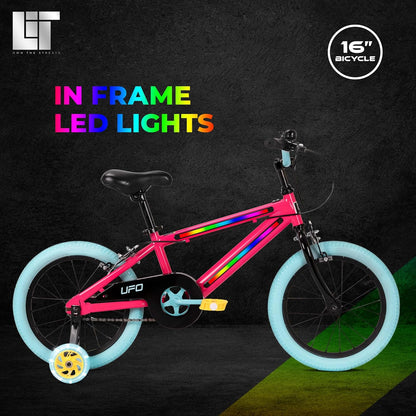 Lit UFO 16" Hot Pink Bicycle