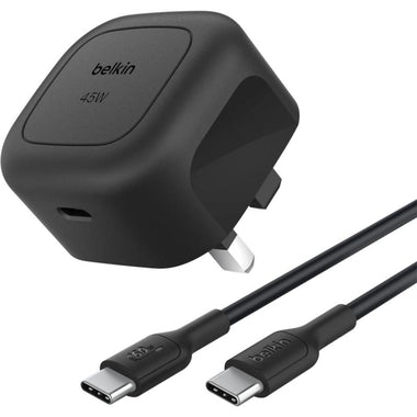 Belkin BoostCharge Compact Wall Charger 45W + USB-C to USB-C Cable Black