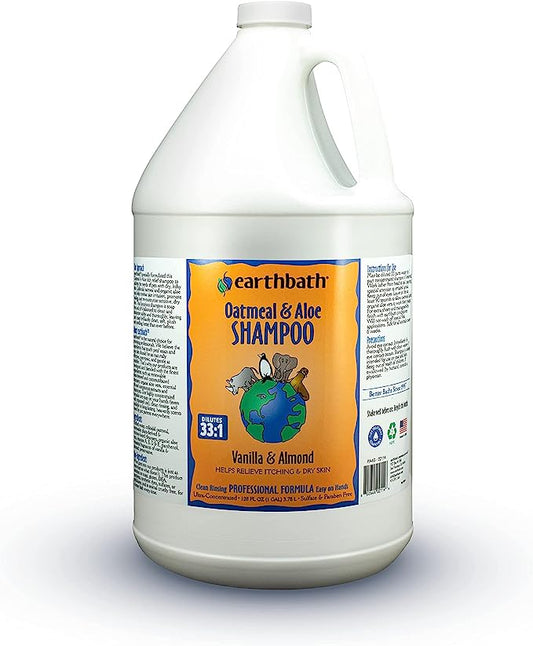 Earthbath Oatmeal & Aloe Shampoo Vanilla & Almond Itch Relief 128oz / 1gallon