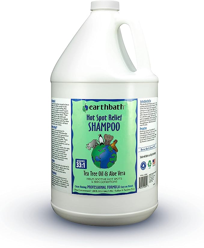 Earthbath Hot Spot Relief Shampoo Tea Tree Oil & Aloe Vera 1gallon / 3.78L