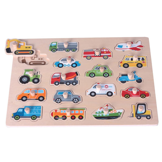 Lelin Transports Peg Puzzle Big Size