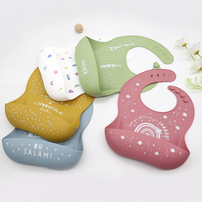 Once Upon a Dua - Lux Silicone Baby Bib - Olive Green