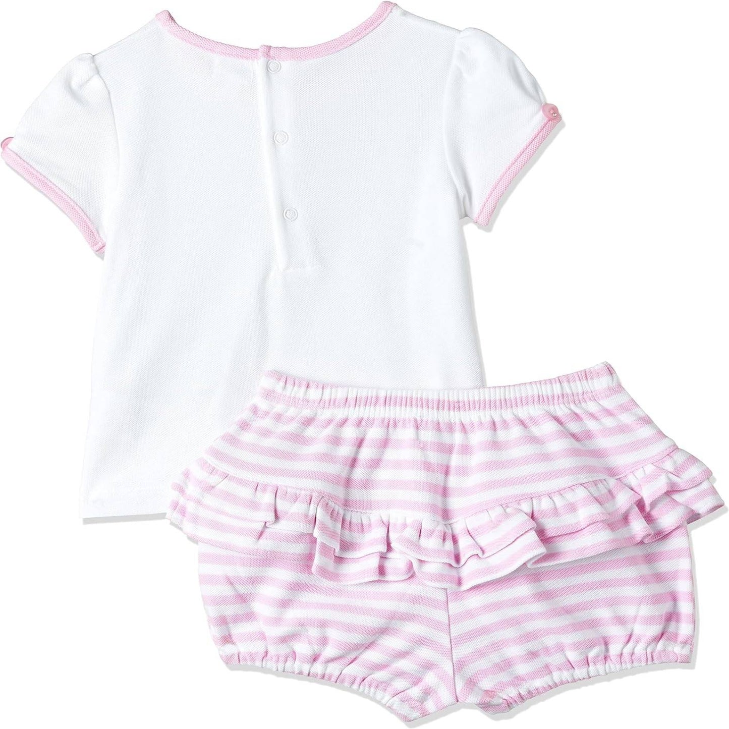 MOON 100% Cotton Top & Bloomer 6-9M Pink - Pink Stripes